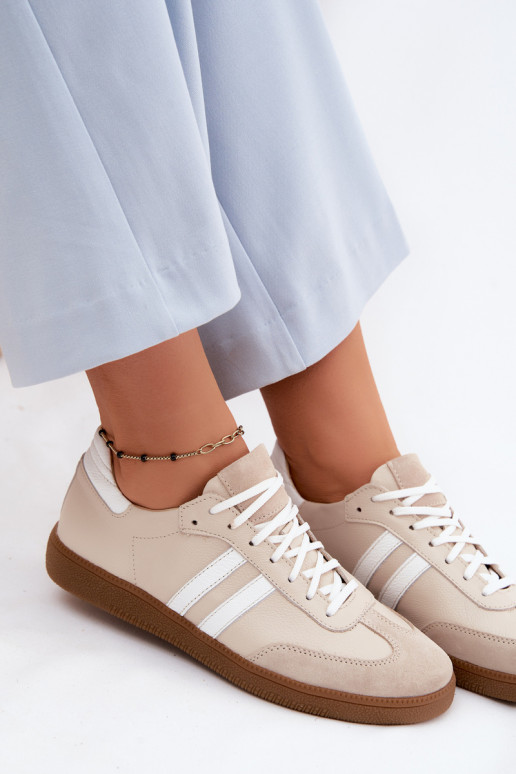 Zazoo N1068 Āda Zems Sneakers modeļa apavi Sieviešu smilšu krāsas