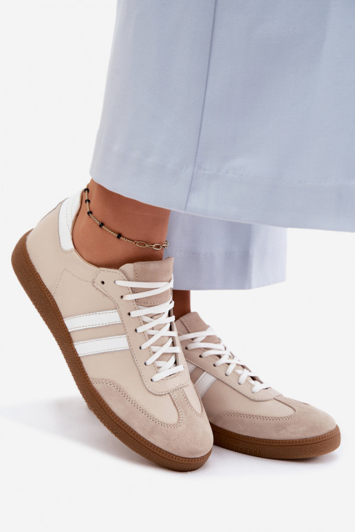 Zazoo N1068 Āda Zems Sneakers modeļa apavi Sieviešu smilšu krāsas