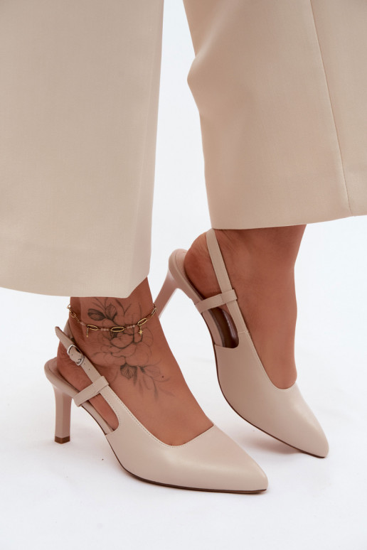 Sieviešu basenes ar papēdi Sergio Leone SK157 smilšu krāsas