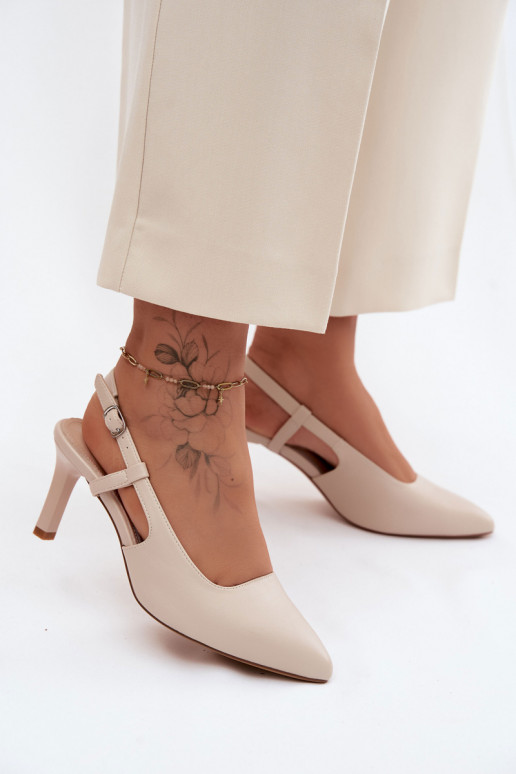 Sieviešu basenes ar papēdi Sergio Leone SK157 smilšu krāsas