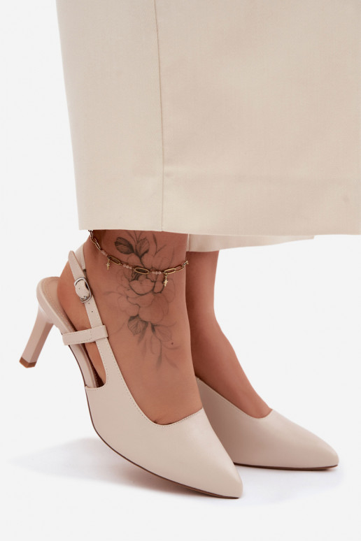 Sieviešu basenes ar papēdi Sergio Leone SK157 smilšu krāsas