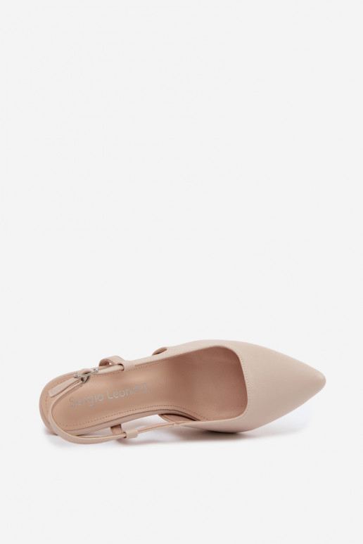 Sieviešu basenes ar papēdi Sergio Leone SK157 smilšu krāsas