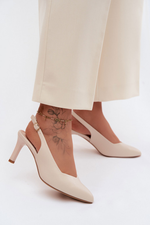 Sieviešu basenes Ieslēgts Smukłym Obcasie Sergio Leone SK158 smilšu krāsas