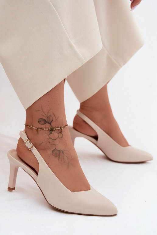 Sieviešu basenes Ieslēgts Smukłym Obcasie Sergio Leone SK158 smilšu krāsas