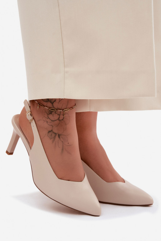 Sieviešu basenes Ieslēgts Smukłym Obcasie Sergio Leone SK158 smilšu krāsas