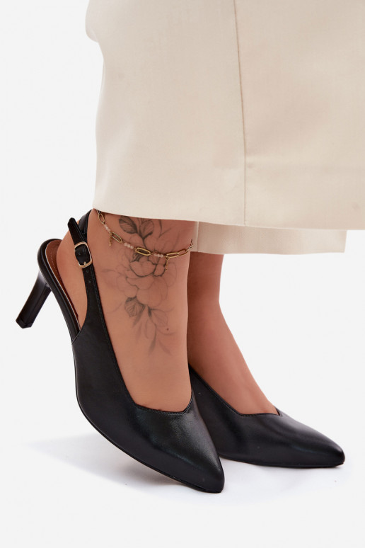 Sieviešu basenes Ieslēgts Smukłym Obcasie Sergio Leone SK158 melnas krāsas