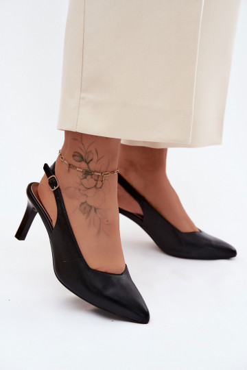 Sieviešu basenes Ieslēgts Smukłym Obcasie Sergio Leone SK158 melnas krāsas 2