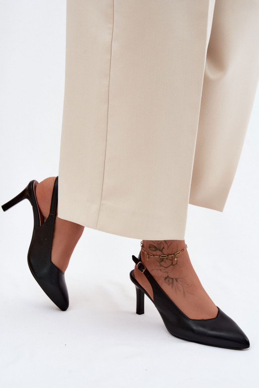 Sieviešu basenes Ieslēgts Smukłym Obcasie Sergio Leone SK158 melnas krāsas