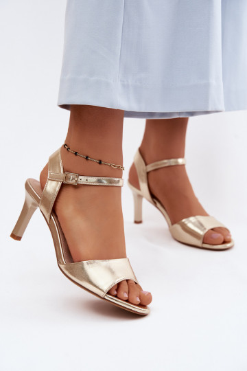 Sieviešu basenes Ieslēgts Smukłym Obcasie Sergio Leone SK347 Zelta krāsas 2