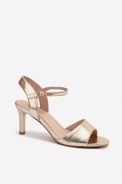 Sieviešu basenes Ieslēgts Smukłym Obcasie Sergio Leone SK347 Zelta krāsas