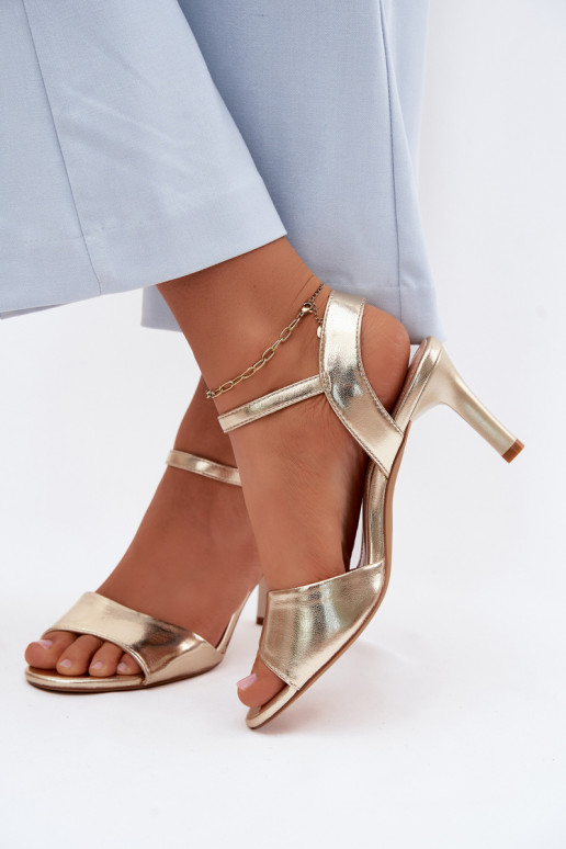 Sieviešu basenes Ieslēgts Smukłym Obcasie Sergio Leone SK347 Zelta krāsas