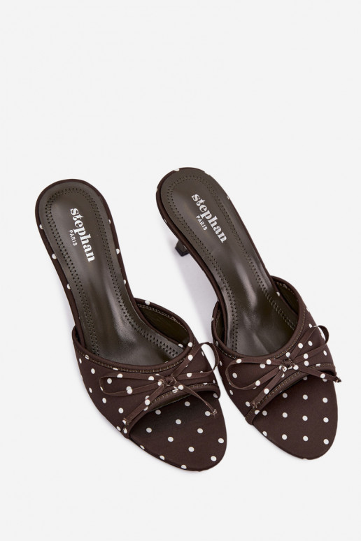 sieviešu čības ar bantītēm ar punktiņiem ar papēdi Zaļas krāsas Shinea