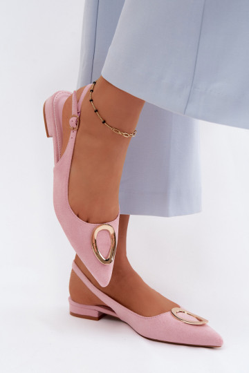 Sieviešu basenes ar platiem papēžiem ar ornamentiem Rozā krāsas Sparkle