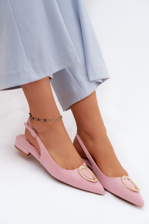 Sieviešu basenes ar platiem papēžiem ar ornamentiem Rozā krāsas Sparkle