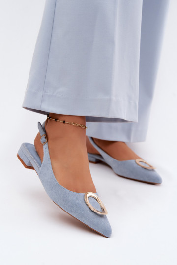 Sieviešu basenes ar platiem papēžiem ar ornamentiem Zilas krāsas Sparkle 2