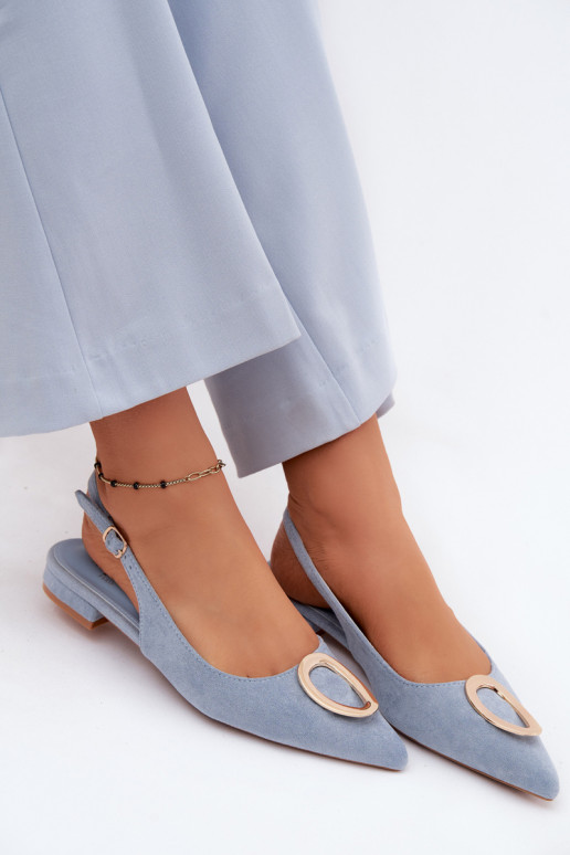 Sieviešu basenes ar platiem papēžiem ar ornamentiem Zilas krāsas Sparkle