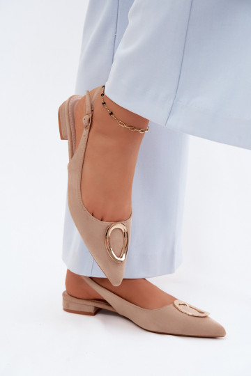 Sieviešu basenes ar platiem papēžiem ar ornamentiem smilšu krāsas Sparkle