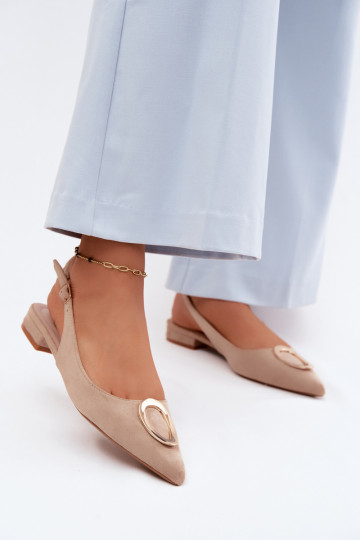 Sieviešu basenes ar platiem papēžiem ar ornamentiem smilšu krāsas Sparkle 2