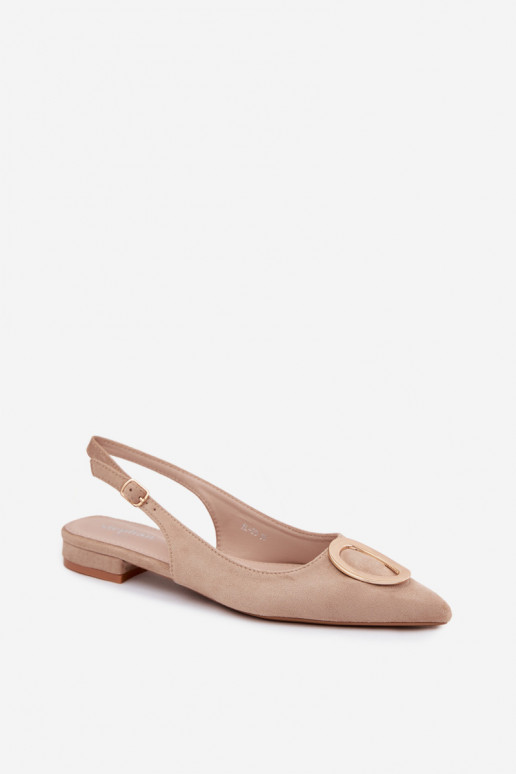 Sieviešu basenes ar platiem papēžiem ar ornamentiem smilšu krāsas Sparkle