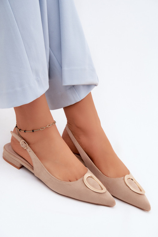 Sieviešu basenes ar platiem papēžiem ar ornamentiem smilšu krāsas Sparkle