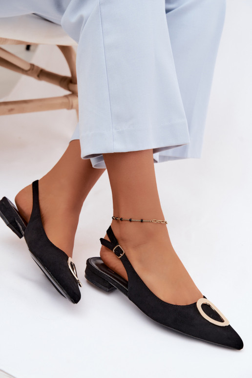 Sieviešu basenes ar platiem papēžiem ar ornamentiem melnas krāsas Sparkle