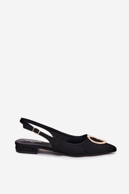 Sieviešu basenes ar platiem papēžiem ar ornamentiem melnas krāsas Sparkle