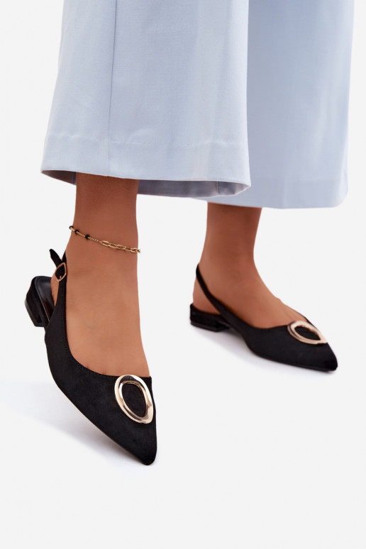 Sieviešu basenes ar platiem papēžiem ar ornamentiem melnas krāsas Sparkle