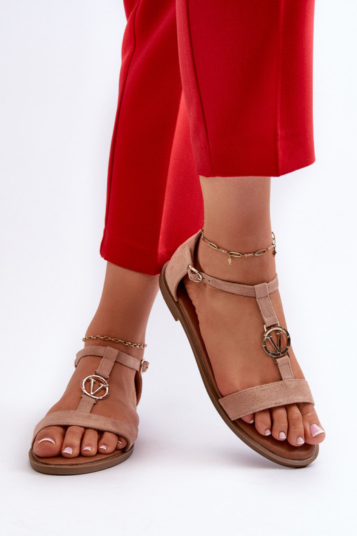 līdzenas zoles basenes Ar zelta rotājumu Vinceza 17321 smilšu krāsas