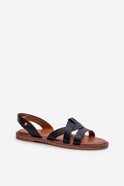 līdzenas zoles basenes no eko ādas Vinceza 17347 melnas krāsas