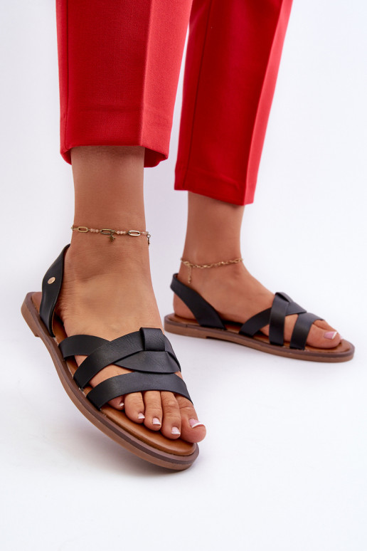 līdzenas zoles basenes no eko ādas Vinceza 17347 melnas krāsas