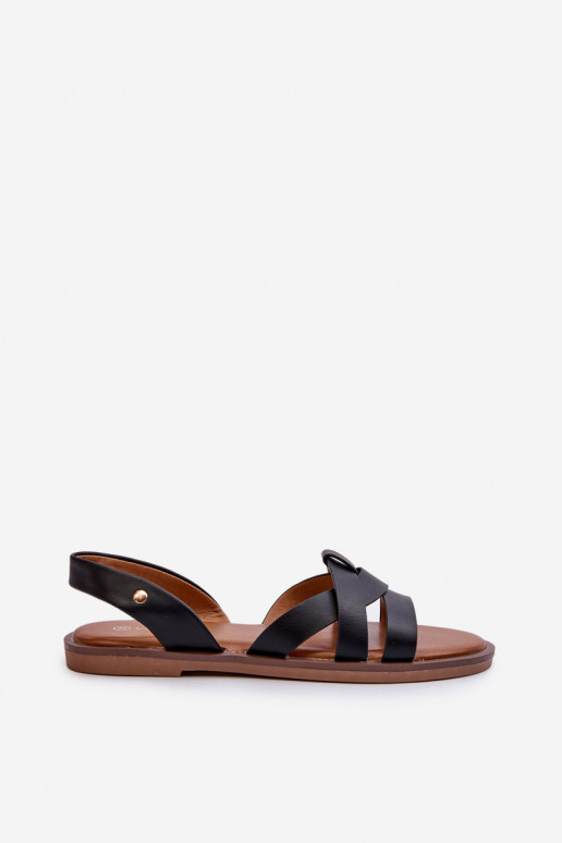 līdzenas zoles basenes no eko ādas Vinceza 17347 melnas krāsas