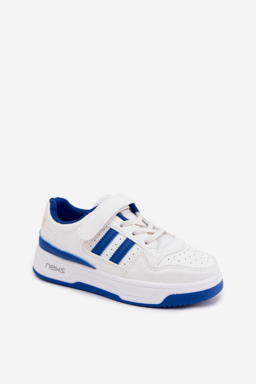 Sneakers modeļa apavi Bērnu apavi ar lipīgām aizdarēm Baltas-Zilas krāsas Neressa