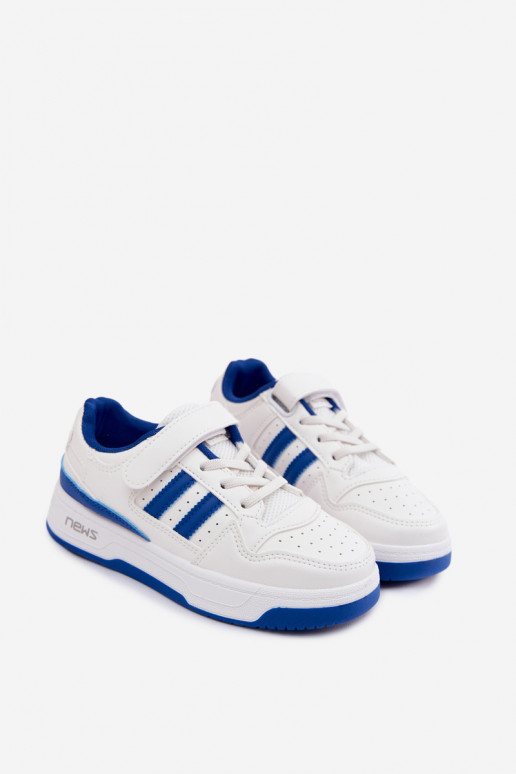 Sneakers modeļa apavi Bērnu apavi ar lipīgām aizdarēm Baltas-Zilas krāsas Neressa