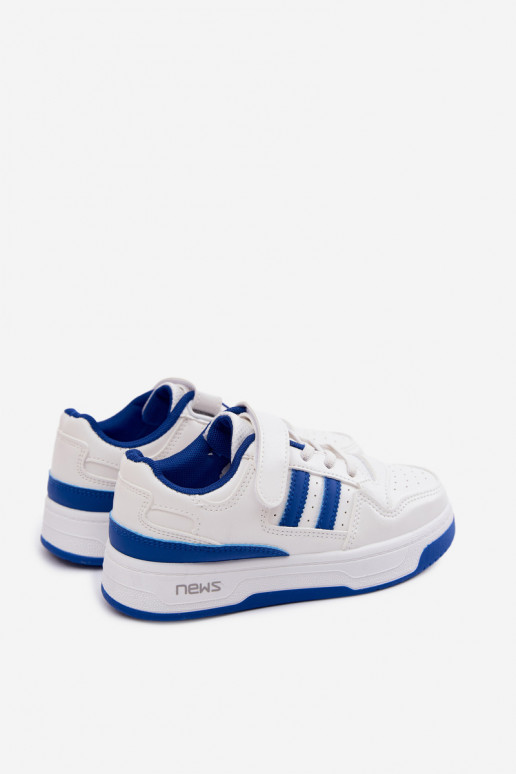 Sneakers modeļa apavi Bērnu apavi ar lipīgām aizdarēm Baltas-Zilas krāsas Neressa