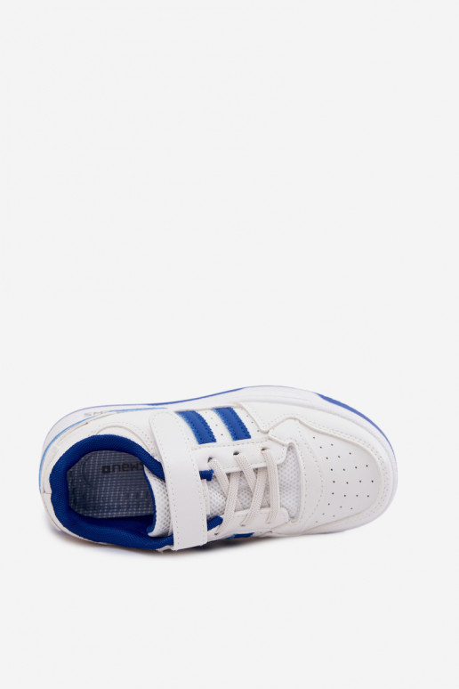 Sneakers modeļa apavi Bērnu apavi ar lipīgām aizdarēm Baltas-Zilas krāsas Neressa