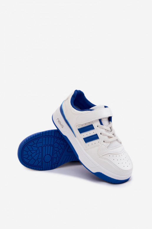 Sneakers modeļa apavi Bērnu apavi ar lipīgām aizdarēm Baltas-Zilas krāsas Neressa
