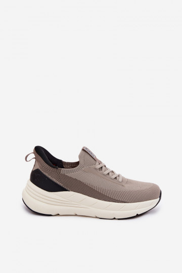 sporta apavi vīriešiem Auduma Sneakers modeļa apavi Paslīdēt uz ar platformu Kobbo 102421 smilšu krāsas 2