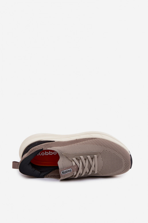 sporta apavi vīriešiem Auduma Sneakers modeļa apavi Paslīdēt uz ar platformu Kobbo 102421 smilšu krāsas