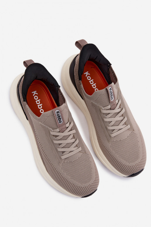 sporta apavi vīriešiem Auduma Sneakers modeļa apavi Paslīdēt uz ar platformu Kobbo 102421 smilšu krāsas