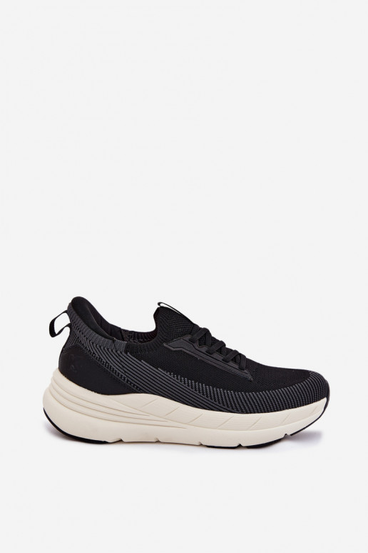 sporta apavi vīriešiem Auduma Sneakers modeļa apavi Paslīdēt uz ar platformu Kobbo 102421 melnas krāsas