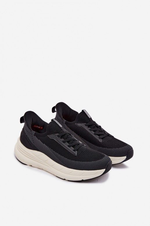 sporta apavi vīriešiem Auduma Sneakers modeļa apavi Paslīdēt uz ar platformu Kobbo 102421 melnas krāsas