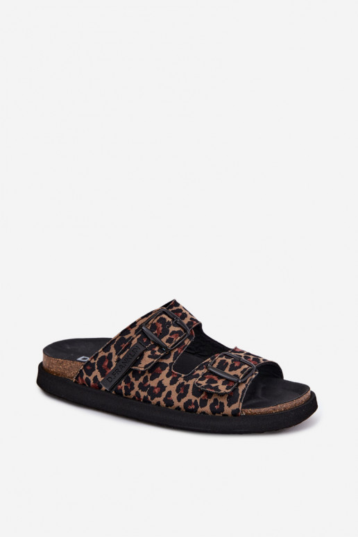 sieviešu čības ar sprādzēm ar platformu D.Franklin DFSH407011 ar leoparda kažokādas rakstu