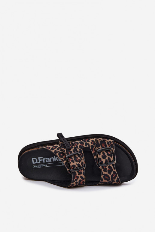 sieviešu čības ar sprādzēm ar platformu D.Franklin DFSH407011 ar leoparda kažokādas rakstu