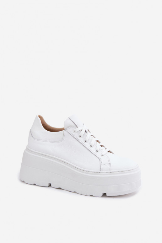 Āda Sneakers modeļa apavi ar platformu Zazoo N1000S3 baltas krāsas