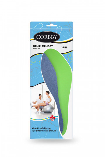 CORBBY DENIM MEMORY ieliktņi ar atmiņas putām