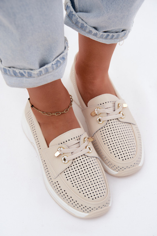 Ieslīpējami apavi ar izgriezumiem no dabīgās ādas Artiker 58C0478 smilšu krāsā