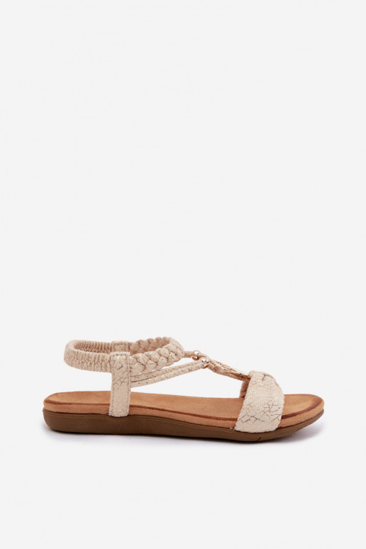 Plakanas sandales Artiker 58C0628 zelta krāsā