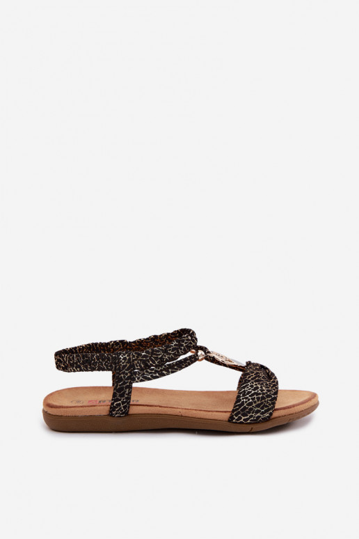 Plakanas sandales Artiker 58C0629 melnā krāsā