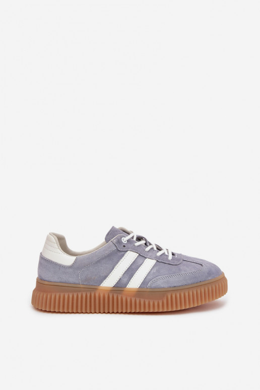 zamšādas Sneakers modeļa apavi Sieviešu ar platformu Zilas krāsas Tā irrisae
