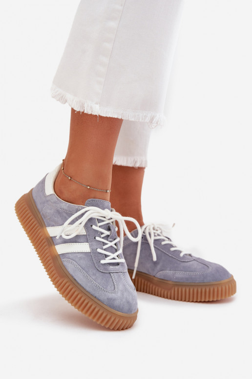 zamšādas Sneakers modeļa apavi Sieviešu ar platformu Zilas krāsas Tā irrisae